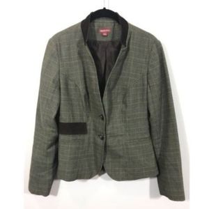 Merona Plaid Equestrian Blazer, M